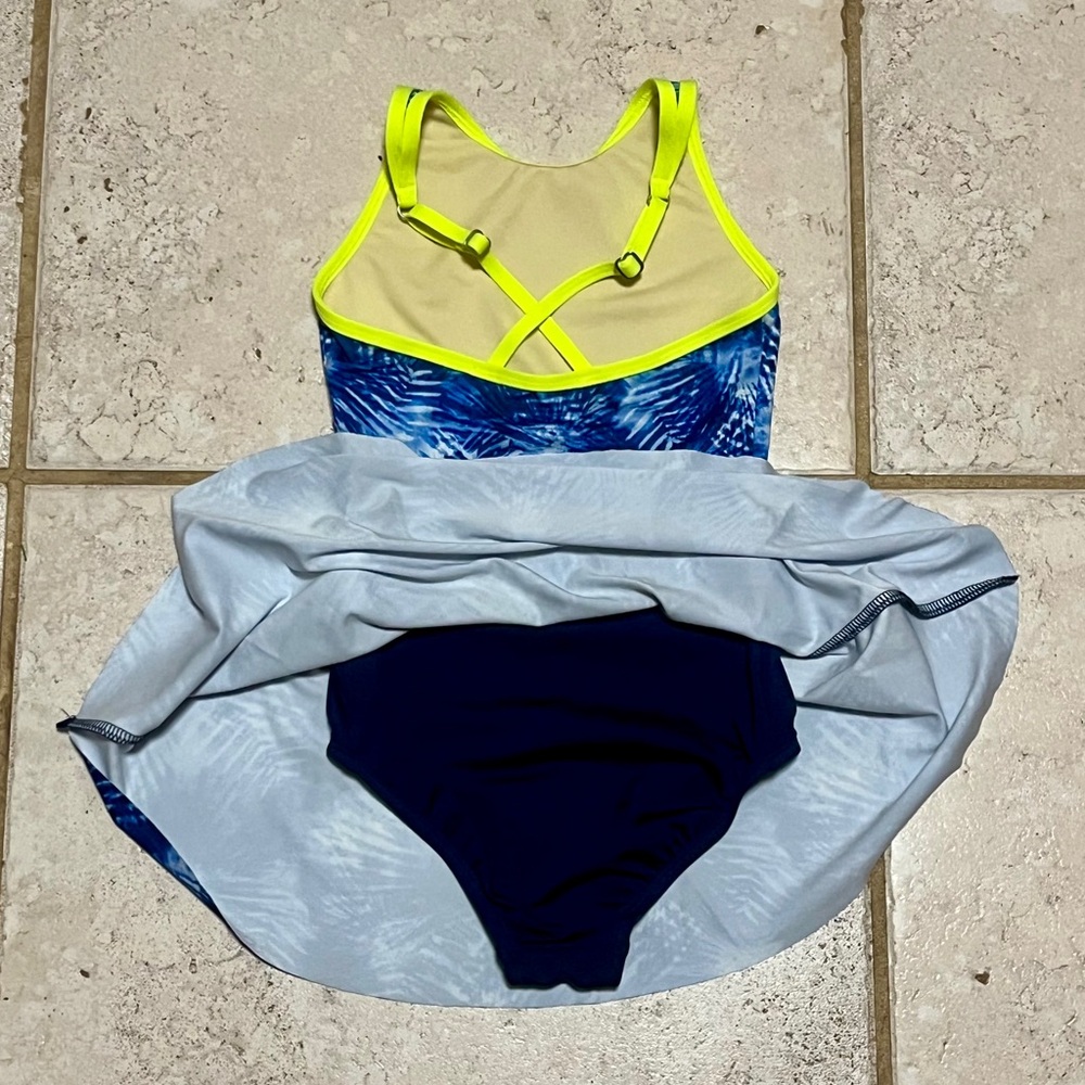 Land's End Girl's One-Piece Skirted Swimsuit - Picture 7 of 11